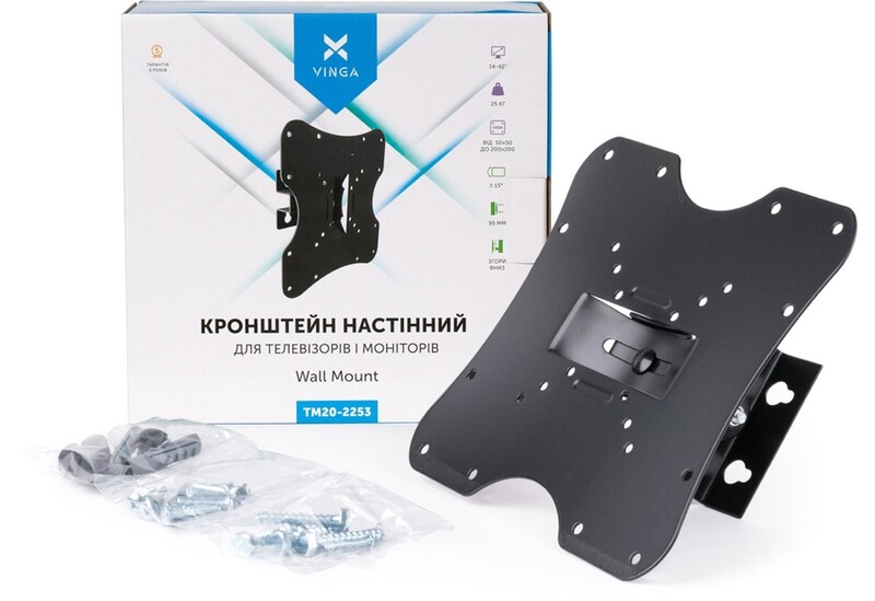 Кронштейн Vinga TM20-2253 Black (VESA200х200)