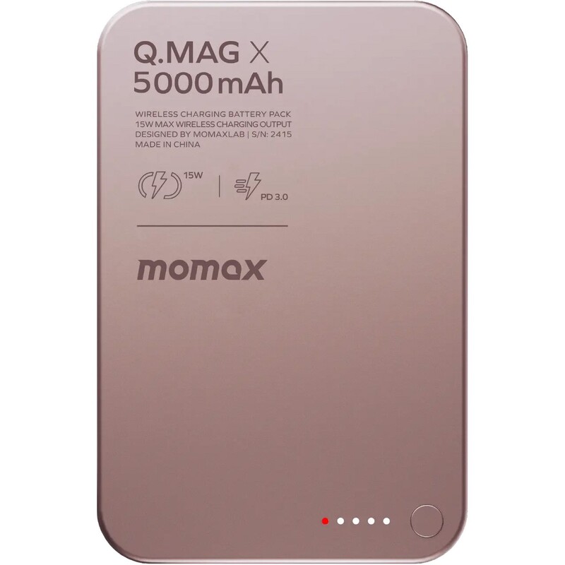 Универсальная мобильная батарея Momax Q.Mag X 5000mAh 20W Pink (IP116AP)