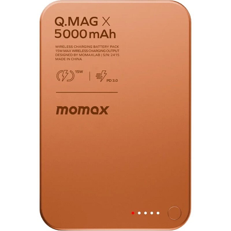 Универсальная мобильная батарея Momax Q.Mag X 5000mAh 20W Orange (IP116AM)