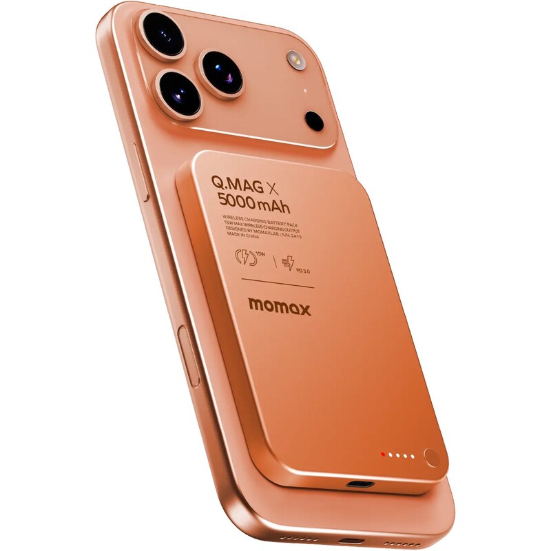 Универсальная мобильная батарея Momax Q.Mag X 5000mAh 20W Orange (IP116AM)