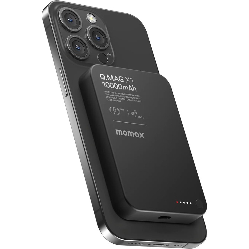 Універсальна мобільна батарея Momax Q.Mag X1 10000mAh 20W Black (IP117AD)