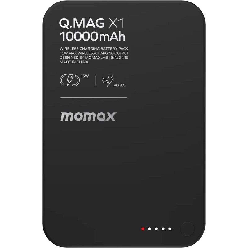 Універсальна мобільна батарея Momax Q.Mag X1 10000mAh 20W Black (IP117AD)