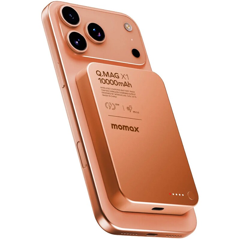 Універсальна мобільна батарея Momax Q.Mag X1 10000mAh 20W Orange (IP117AM)