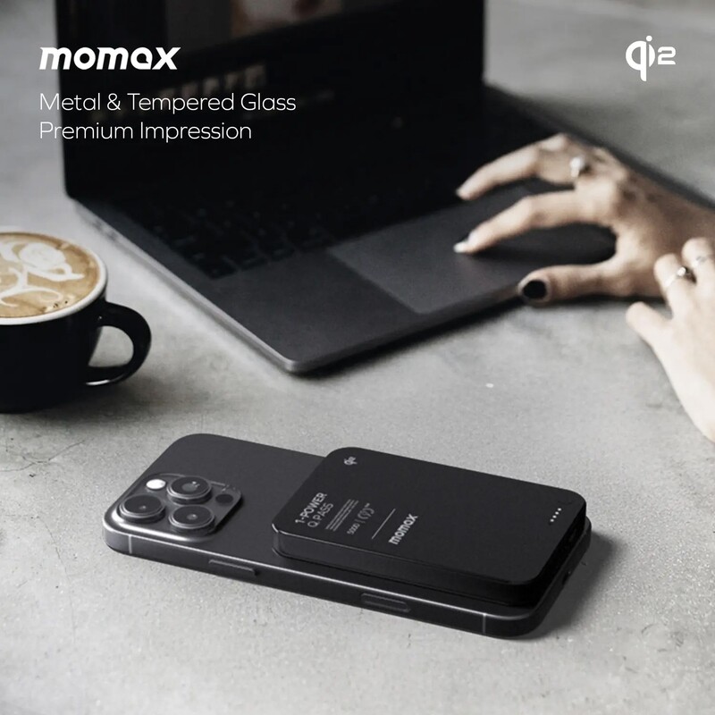Универсальная мобильная батарея Momax 1-Power Q.Pass Qi2 5000mAh 20W Black (IP129Q2D)