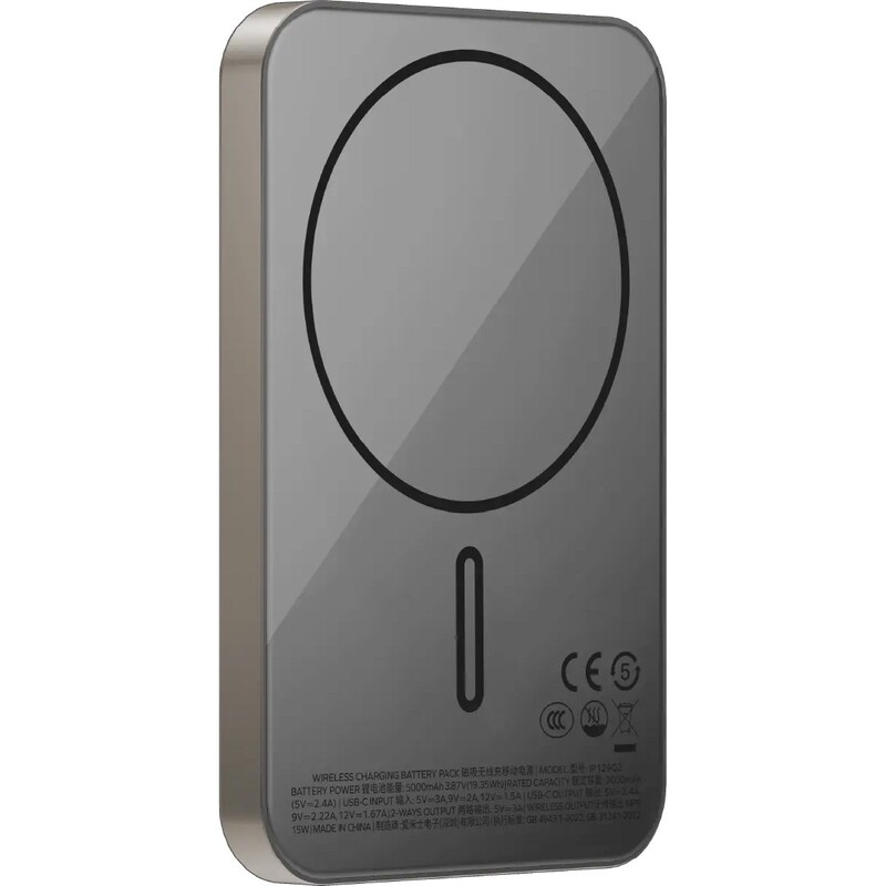 Универсальная мобильная батарея Momax 1-Power Q.Pass Qi2 5000mAh 20W Titanium (IP129Q2L)