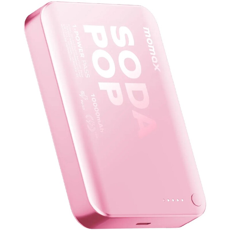 Універсальна мобільна батарея Momax 1-Power Pass 10000mAh 20W Pink (IP166P)