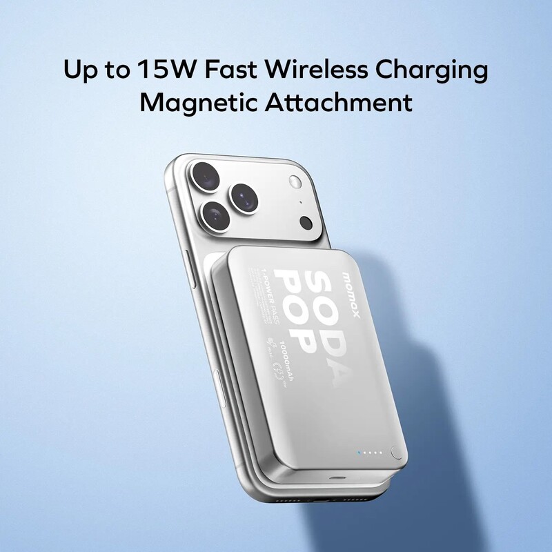 Універсальна мобільна батарея Momax 1-Power Pass 10000mAh 20W Silver (IP166S)