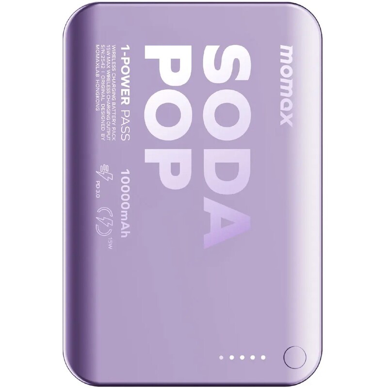 Універсальна мобільна батарея Momax 1-Power Pass 10000mAh 20W Purple (IP166U)