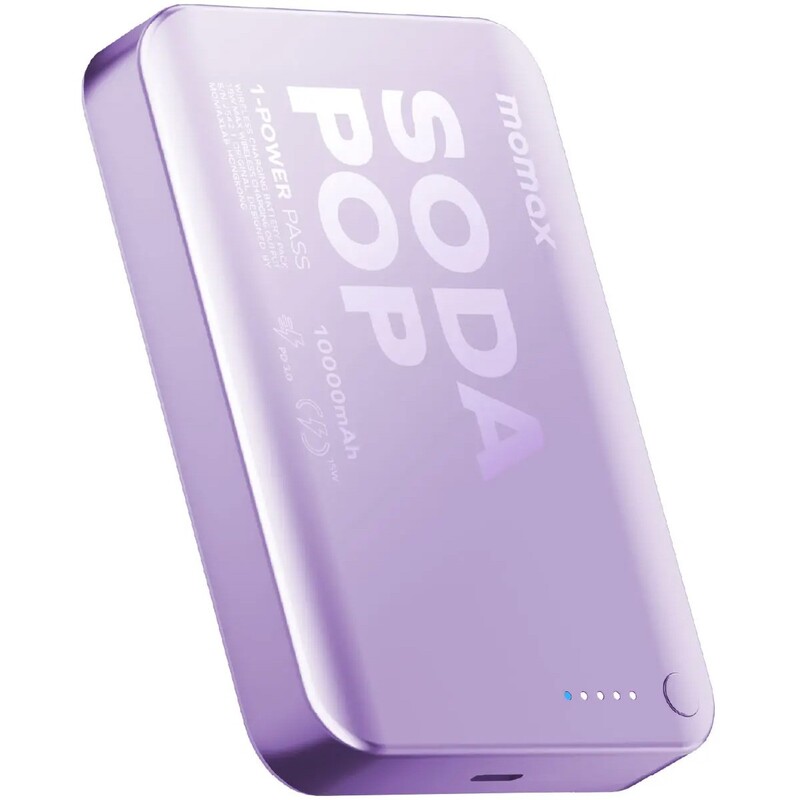 Універсальна мобільна батарея Momax 1-Power Pass 10000mAh 20W Purple (IP166U)