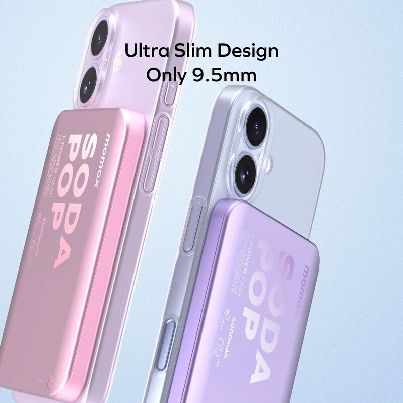 Универсальная мобильная батарея Momax 1-Power Pass 5000mAh 20W Pink (IP165P)