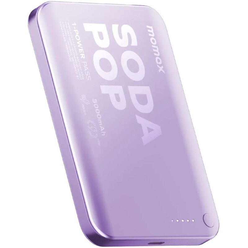 Универсальная мобильная батарея Momax 1-Power Pass 5000mAh 20W Purple (IP165U)