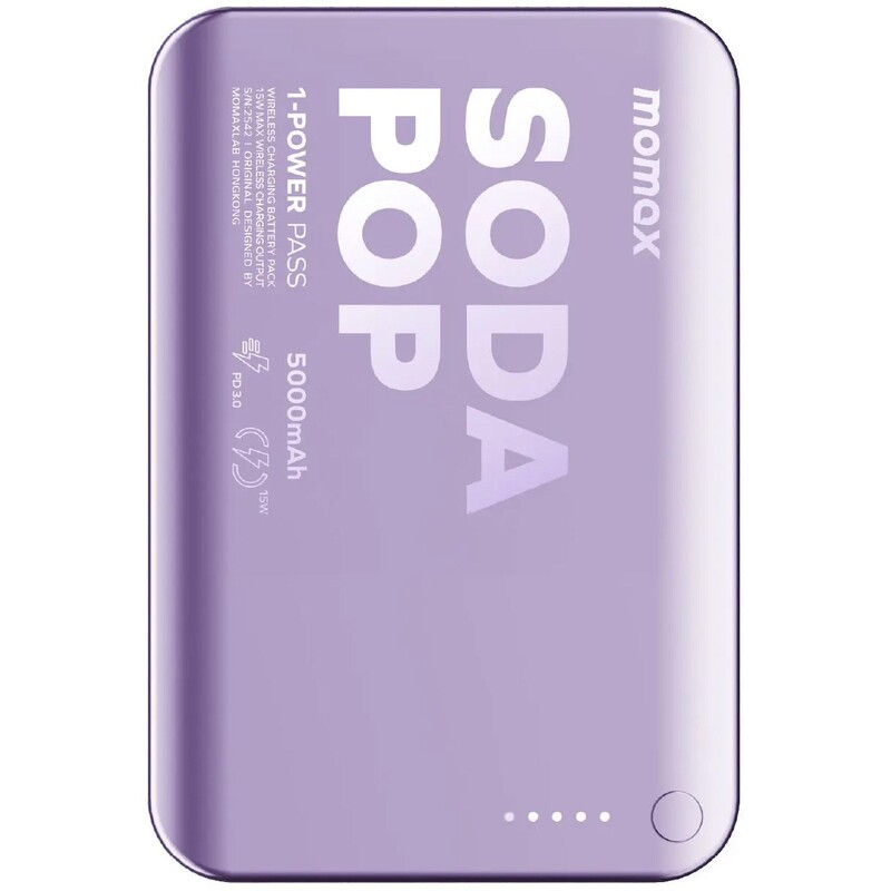 Универсальная мобильная батарея Momax 1-Power Pass 5000mAh 20W Purple (IP165U)