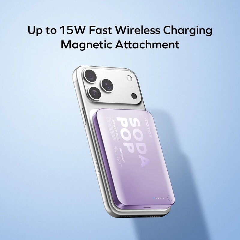 Универсальная мобильная батарея Momax 1-Power Pass 5000mAh 20W Purple (IP165U)