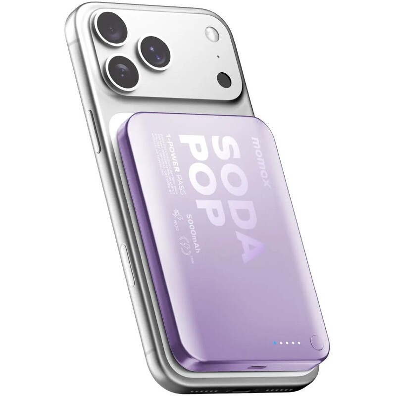 Универсальная мобильная батарея Momax 1-Power Pass 5000mAh 20W Purple (IP165U)