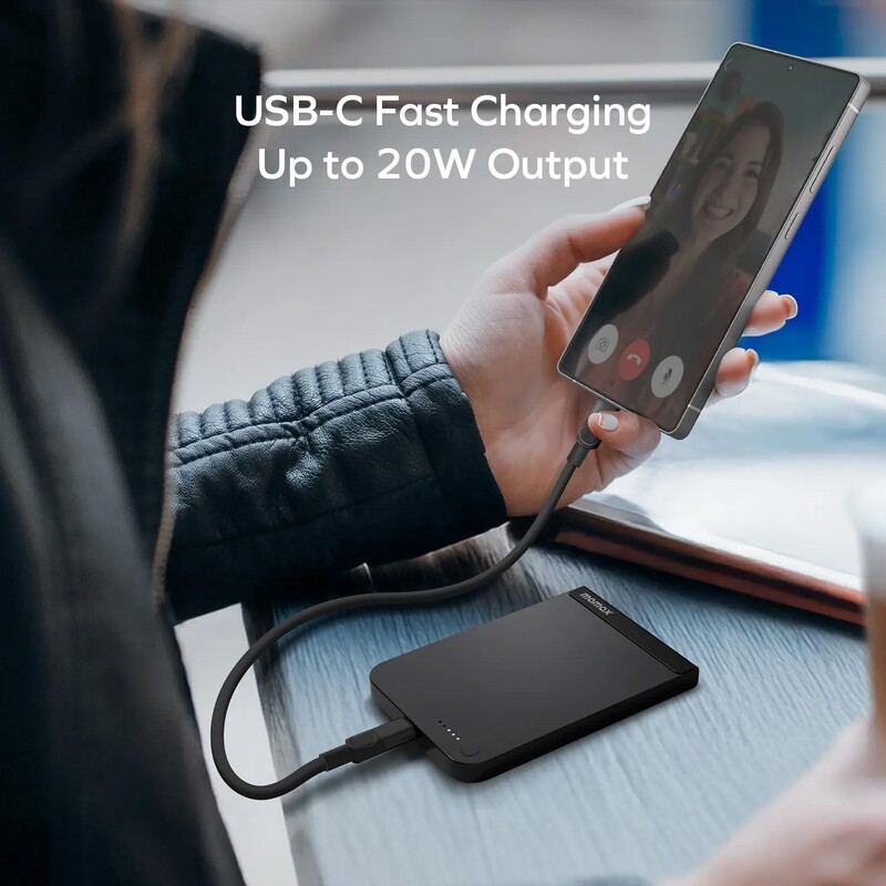 Универсальная мобильная батарея Momax 1-Power S.Pass Qi2 5000mAh 20W Black (IP161Q2D)