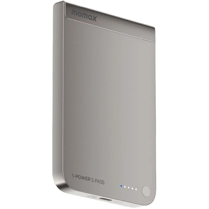 Универсальная мобильная батарея Momax 1-Power S.Pass Qi2 5000mAh 20W Titanium (IP161Q2L)