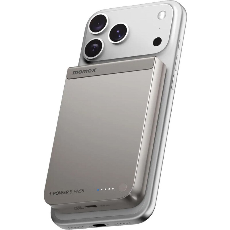 Універсальна мобільна батарея Momax 1-Power S.Pass Qi2 10000mAh 30W Titanium (IP162Q2L)