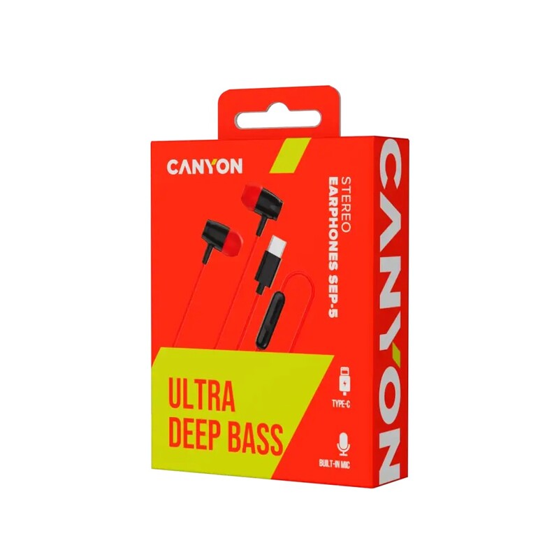 Гарнітура Canyon SEP-5 Type-C Red (CNS-CEP5R)