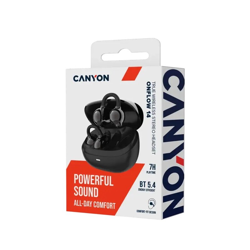 Bluetooth-гарнітура Canyon TWS-14 Headset OnFlow Black (CNS-TWS14B)