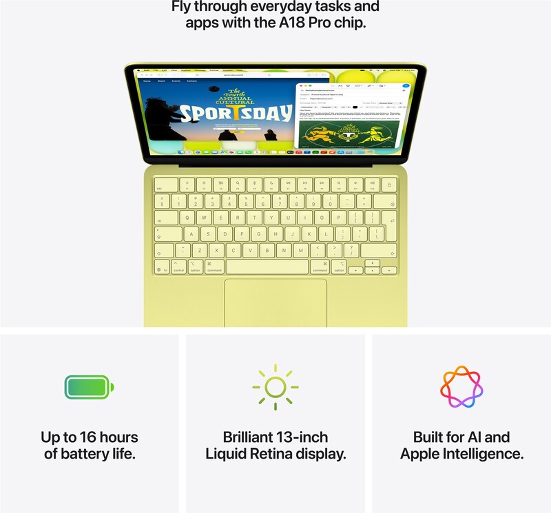 Ноутбук Apple MacBook Neo 13" A18 Pro 8/256GB 2026 (MHFD4UA/A) Citrus