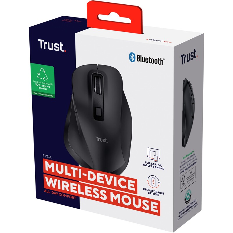 Миша бездротова Trust Fyda Multi-device Wireless Mouse Black (25708)