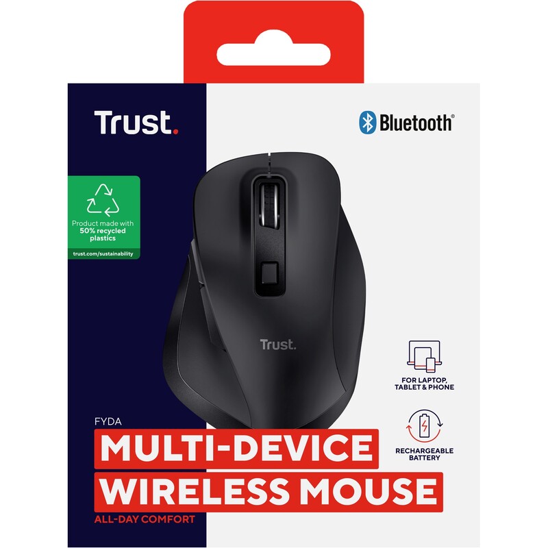 Миша бездротова Trust Fyda Multi-device Wireless Mouse Black (25708)