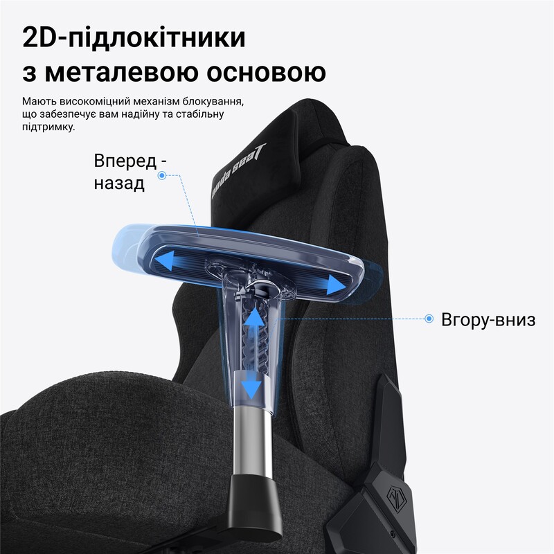 Крісло для геймерів Anda Seat Phantom 4 L Gray Fabric (AD18YSD-72-G-F-G01)