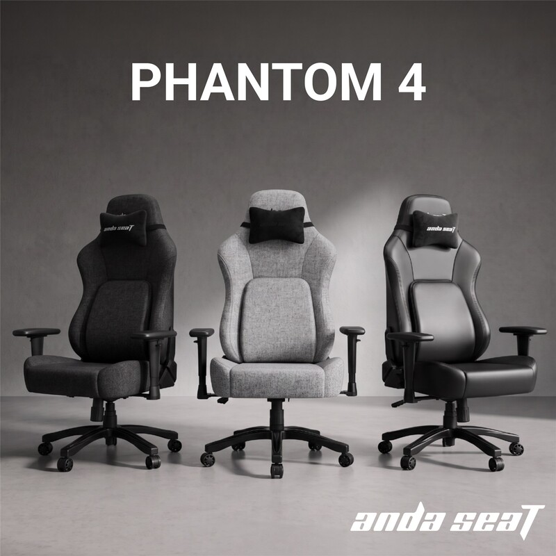 Крісло для геймерів Anda Seat Phantom 4 L Gray Fabric (AD18YSD-72-G-F-G01)