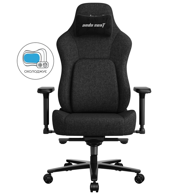 Крісло для геймерів Anda Seat Phantom 4 Pro L Black Fabric (AD18YSDC-72-B-F-B02)
