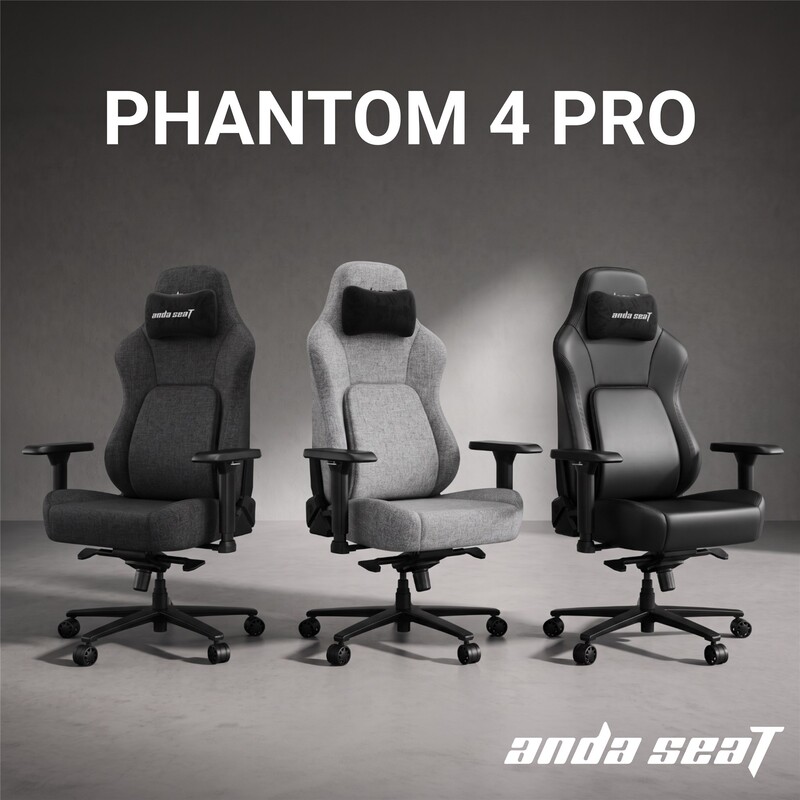Крісло для геймерів Anda Seat Phantom 4 Pro L Gray Fabric (AD18YSDC-72-G-F-G02)