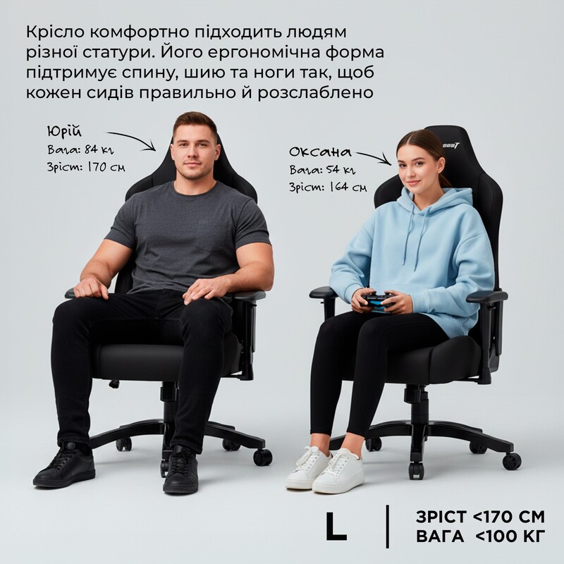 Кресло для геймеров Anda Seat Luna Size L Orange Fabric (AD18-44-O-F)