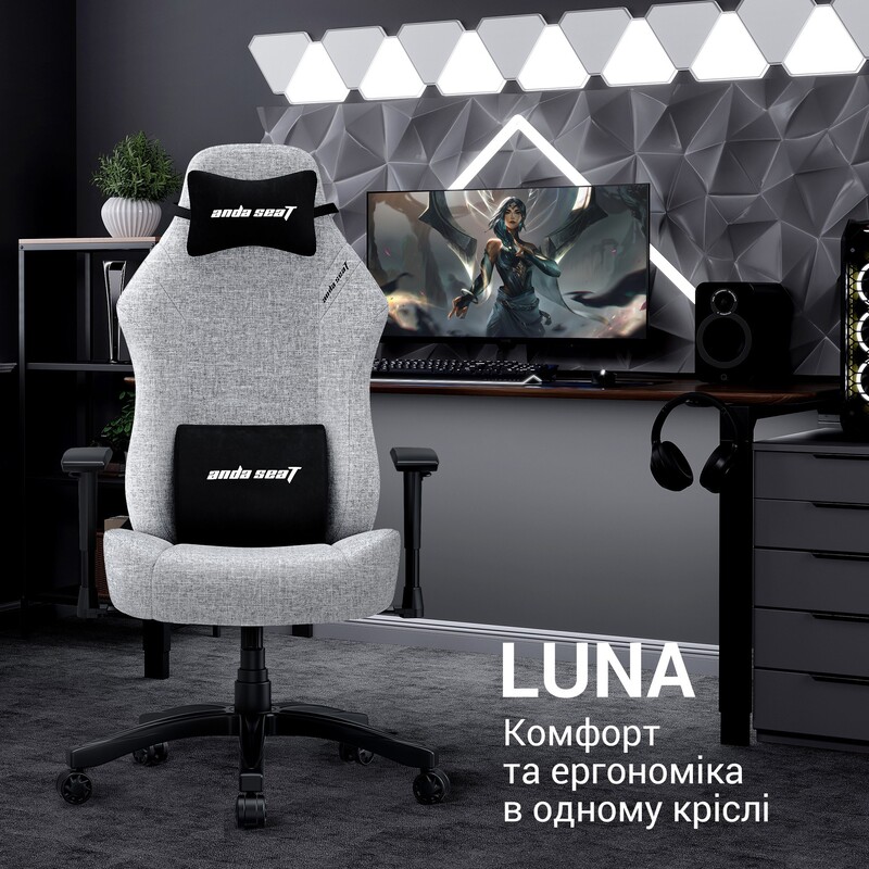 Крісло для геймерів Anda Seat Luna Size L Dark Blue Fabric (AD18-44-S-F)