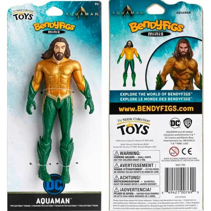 Колекційна фігурка Noble Collection DC Cosmics Aquaman Justice League Mini Bendyfig (NN1194)