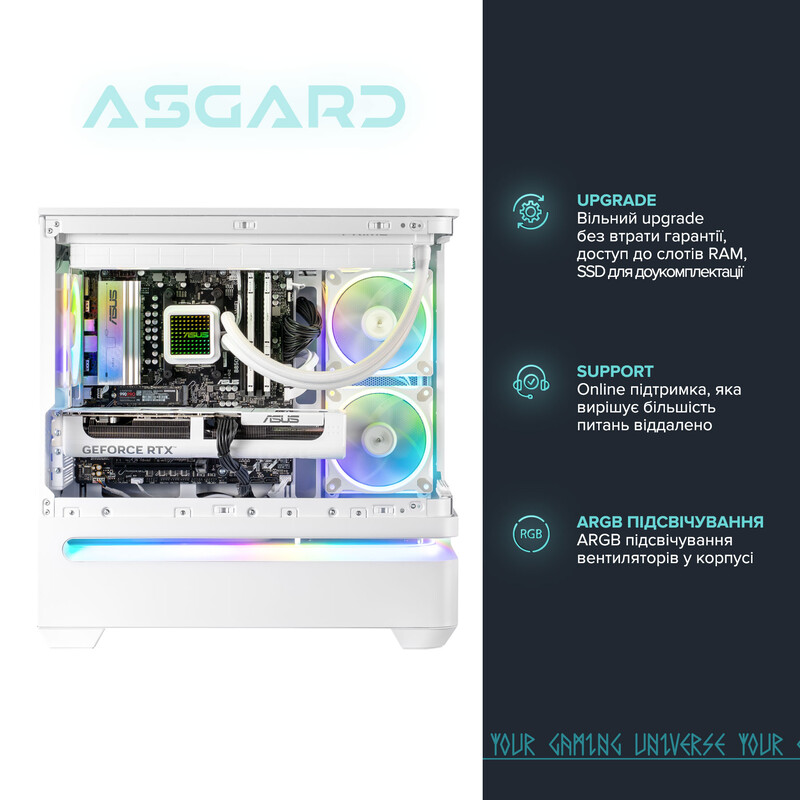 Игровой компьютер ASGARD GAMER RTX 5070 / Ryzen 7 7800X3D / DDR5 32GB / SSD 1TB (ASG-G-5070-7547)