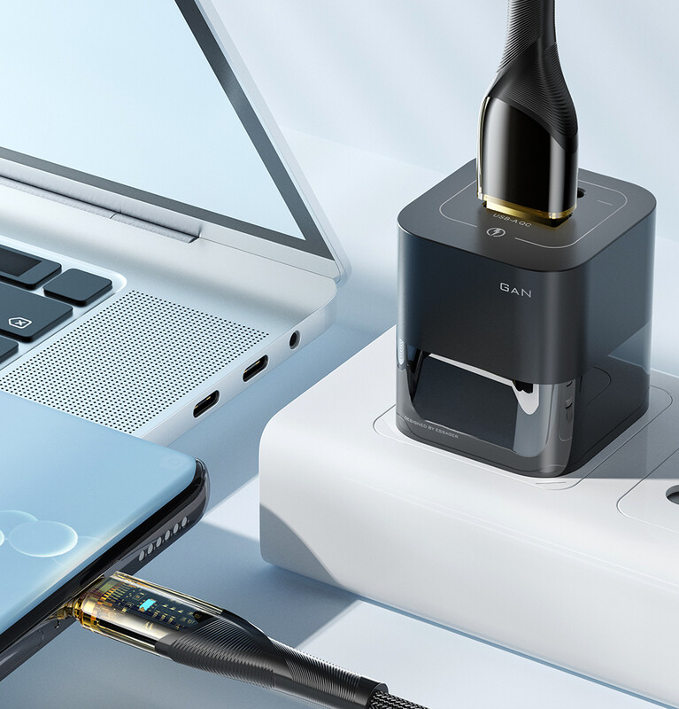 Кабель Essager Interstellar Transparent Design USB - USB Type-C (M/M), 100W, 1 м Black (EXCT-XJ01-P)