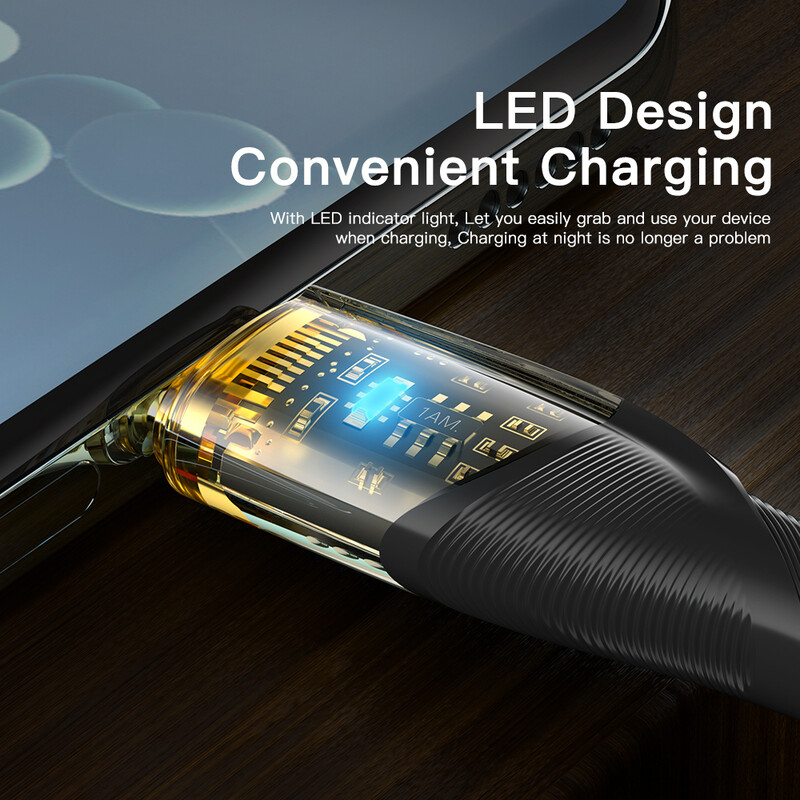 Кабель Essager Interstellar Transparent Design USB - USB Type-C (M/M), 100W, 1 м Black (EXCT-XJ01-P)