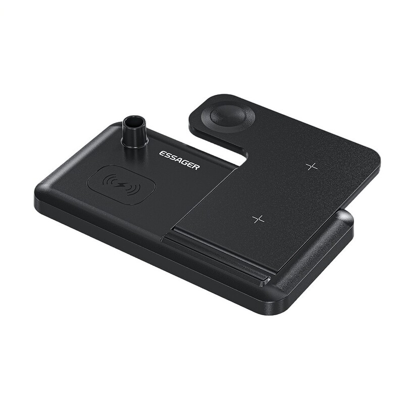 Бездротовий зарядний пристрій Essager Jiecheng 4 in 1 15W Black (EWXZM-JC01-Z)
