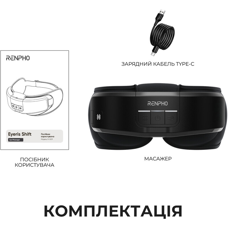 Массажер для очей RENPHO Eyeris Shift Eye Massager (R-G011-BK)