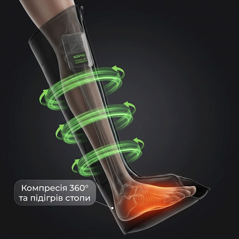 Компрессионный массажер для ног RENPHO Aeria boot Thermal (R-WML01-BK)
