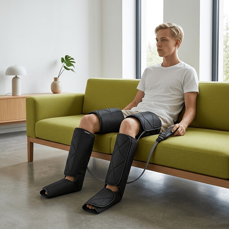 Компрессионный массажер для ног RENPHO Foot Calf and Thigh Air Massager Black (RP-ALM079H-BK)