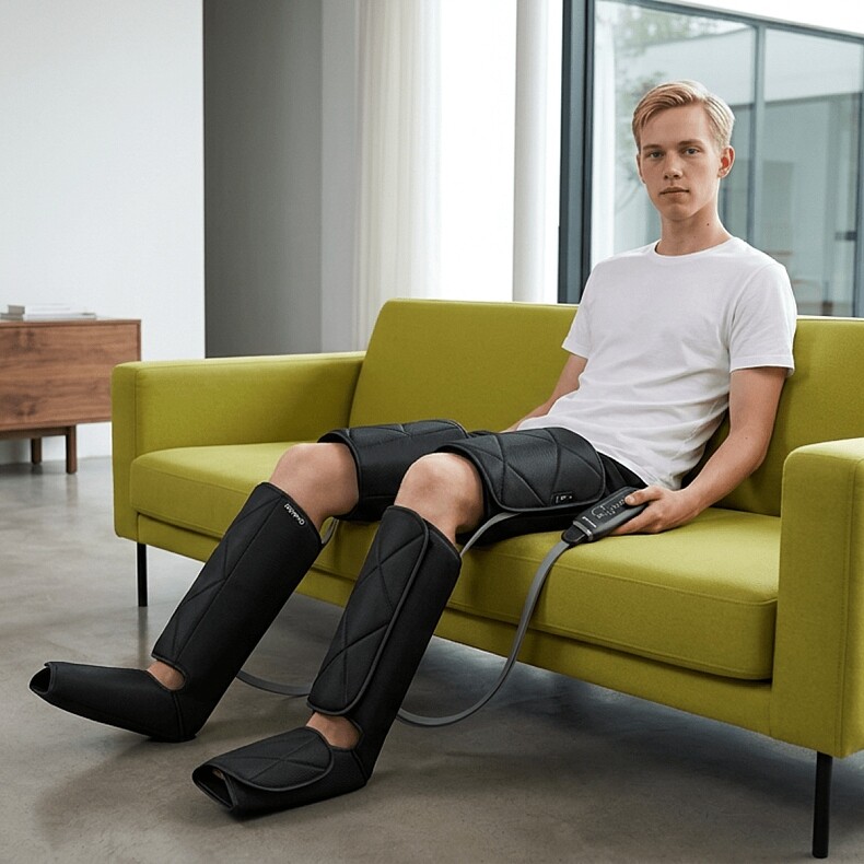 Компрессионный массажер для ног RENPHO Foot Calf and Thigh Air Massager Black (RP-ALM079H-BK)
