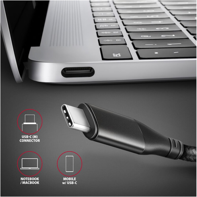 Кабель Axagon USB-C - HDMI V 2.1a (M/M), 1.8 м, 4K/60Hz HDR10, Black (RVC-HI2MC)