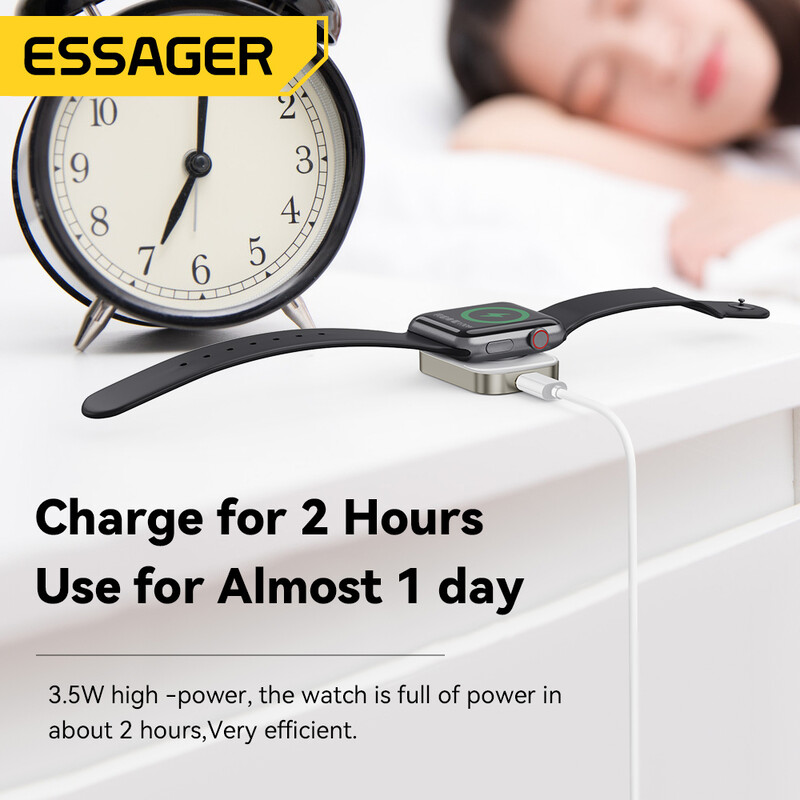 Бездротовий зарядний пристрій Essager Yibay Smart Watch Wirless Charger White (EWXA-YB02-Z)