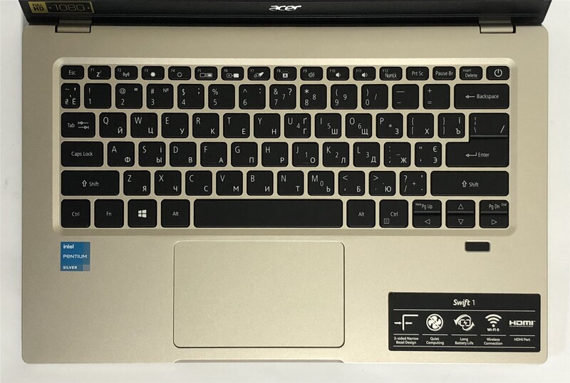 Ноутбук Acer Swift 1 SF114-34 / 14" FullHD IPS / Pentium Silver N6000 / 8GB / 256GB SSD / Win11Pro / Backlight / сканер відбитка - Б/в