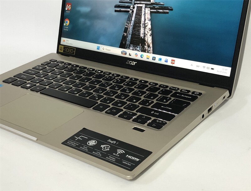 Ноутбук Acer Swift 1 SF114-34 / 14" FullHD IPS / Pentium Silver N6000 / 8GB / 256GB SSD / Win11Pro / Backlight / сканер відбитка - Б/в