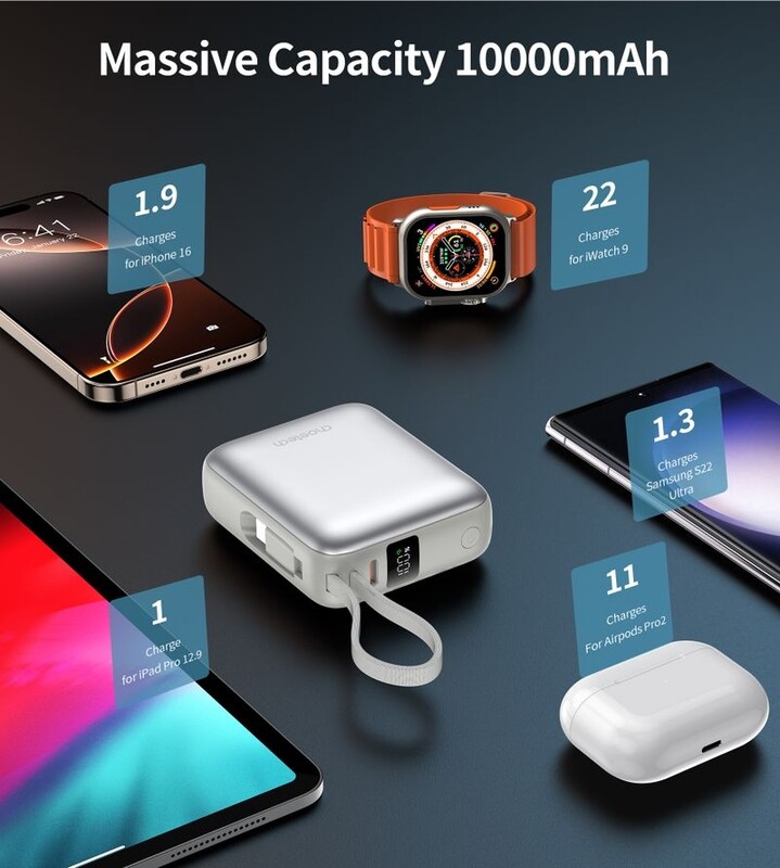 Універсальна мобільна батарея Choetech B832 10000mAh 35W Silver (B832-SL)
