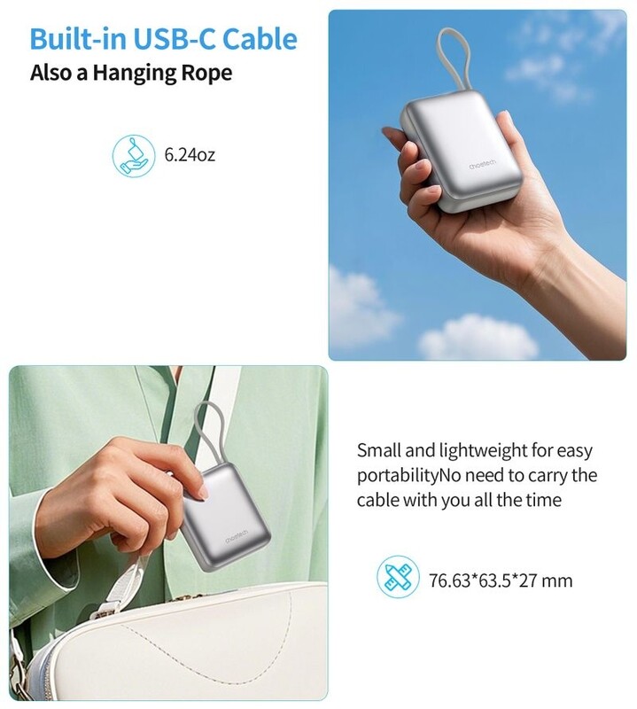 Універсальна мобільна батарея Choetech B832 10000mAh 35W Silver (B832-SL)