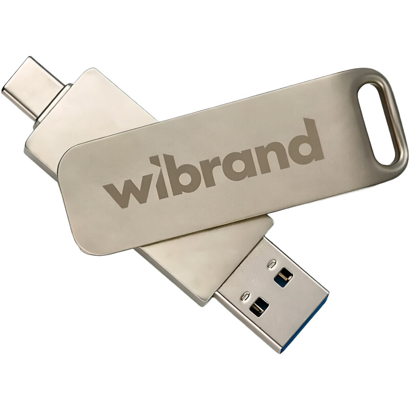 Накопичувач зовнішній SSD USB Type-A/Type-C 512GB Wibrand Wolf Silver (WIEXSSD/WO512GB)