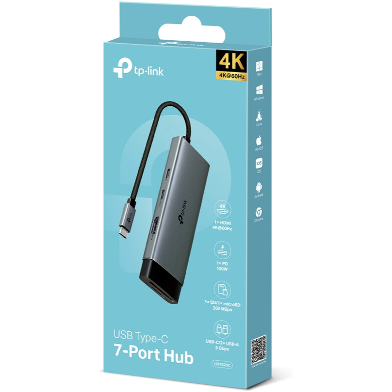 USB-хаб TP-Link USB-C 7-в-1 (UH7020C)