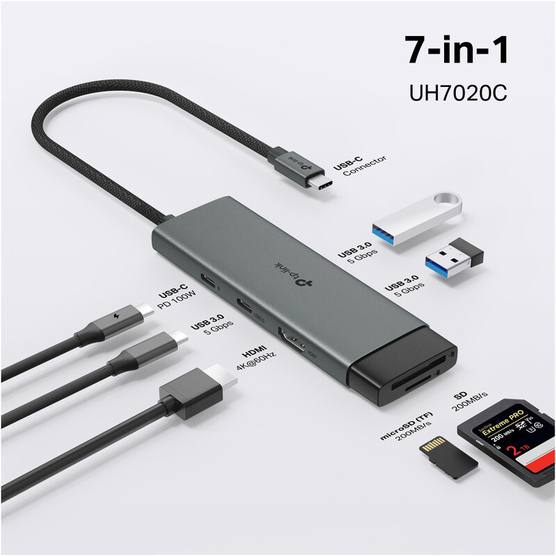 USB-хаб TP-Link USB-C 7-в-1 (UH7020C)